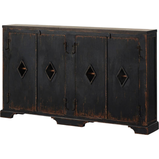 001 SI-2137641 | Primary Silo | The Humptulips River Moonshine Cabinet by Four Hands in distressed burnt black. Made from pine veneer, solid pine in a modern style.
