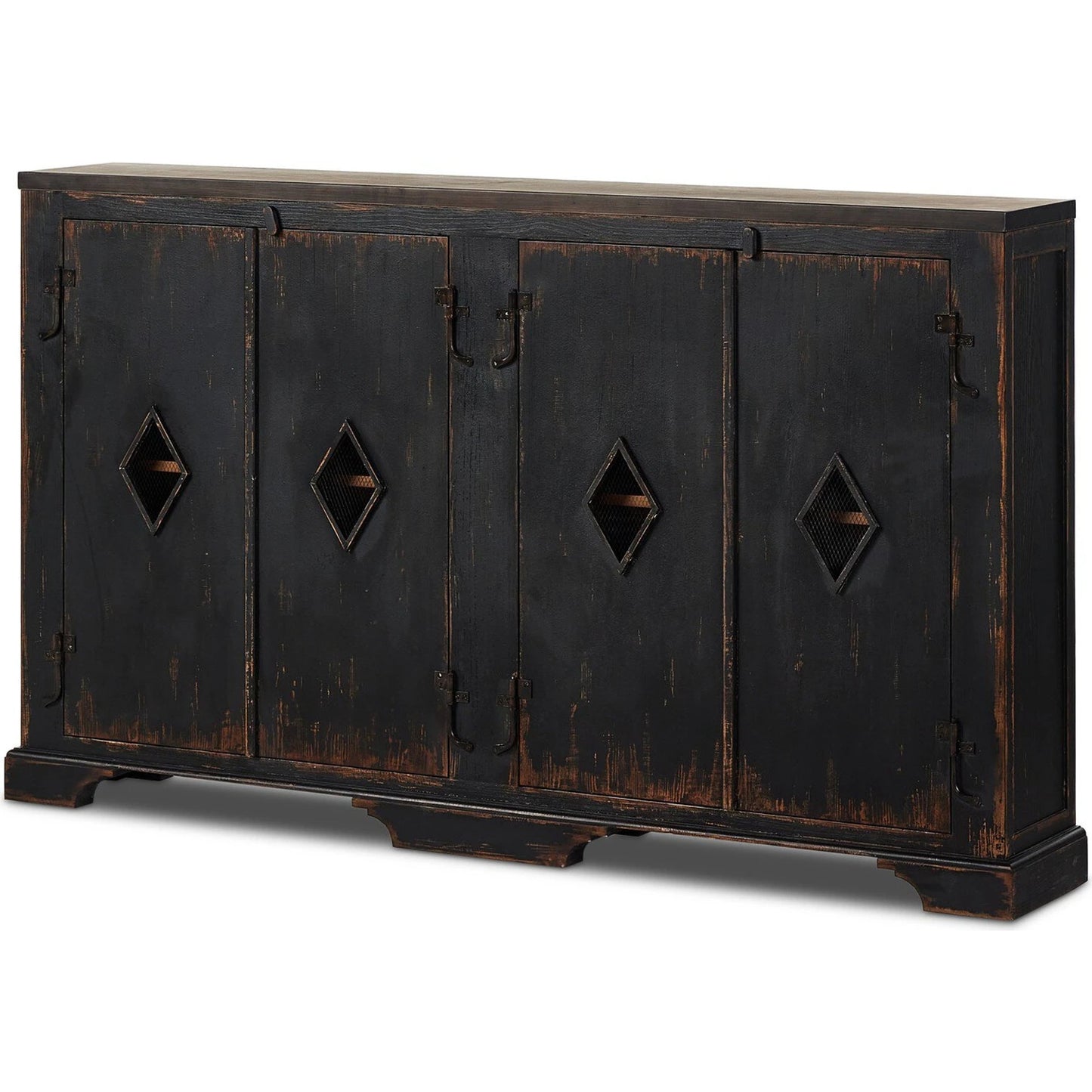 001 SI-2137641 | Primary Silo | The Humptulips River Moonshine Cabinet by Four Hands in distressed burnt black. Made from pine veneer, solid pine in a modern style.
