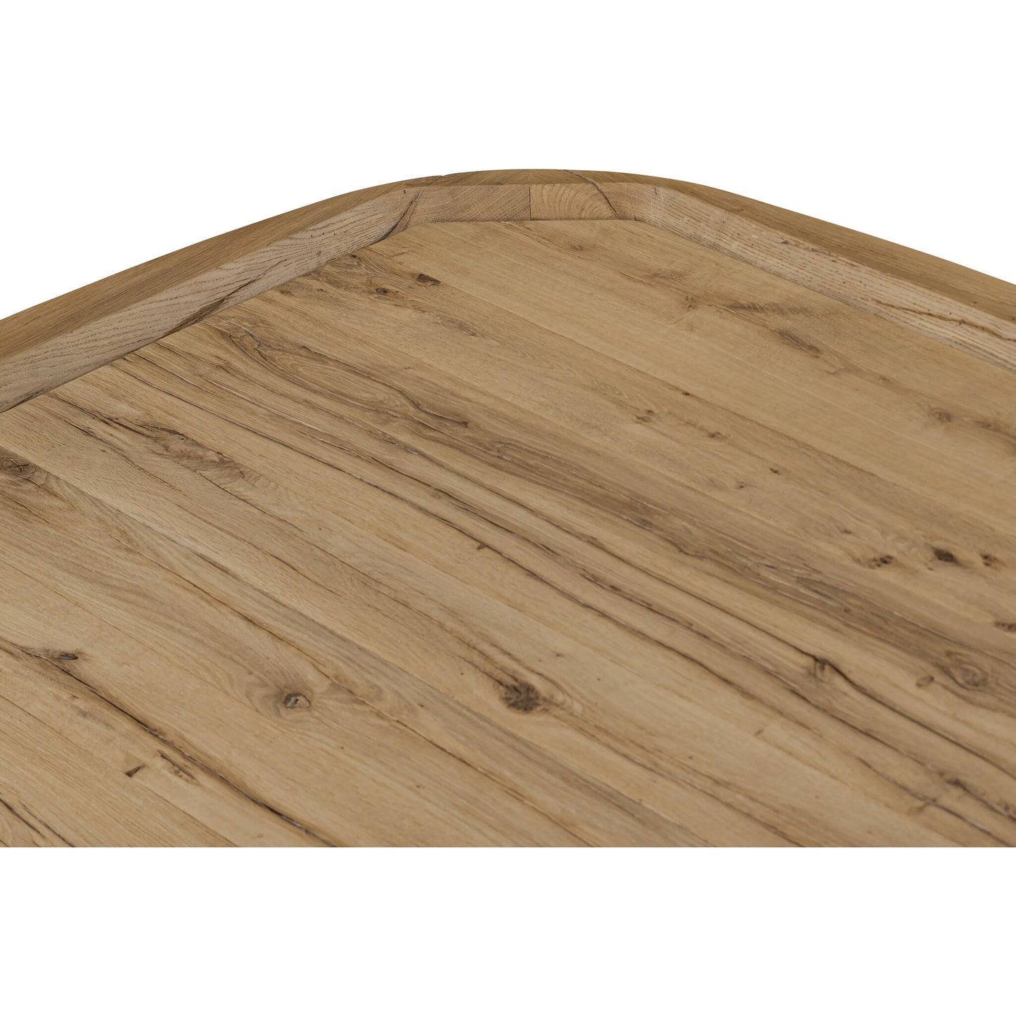 007 SI-2320147 | Closeup | Leandro Coffee Table by Four Hands in natural reclaimed french oak, natural french oak solid. Made from solid reclaimed oak, solid oak in a unique style.