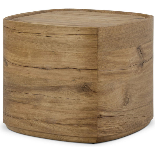 009 SI-2320148 | Primary Silo | Leandro End Table by Four Hands in natural reclaimed french oak. Made from solid reclaimed oak in a transitional style.