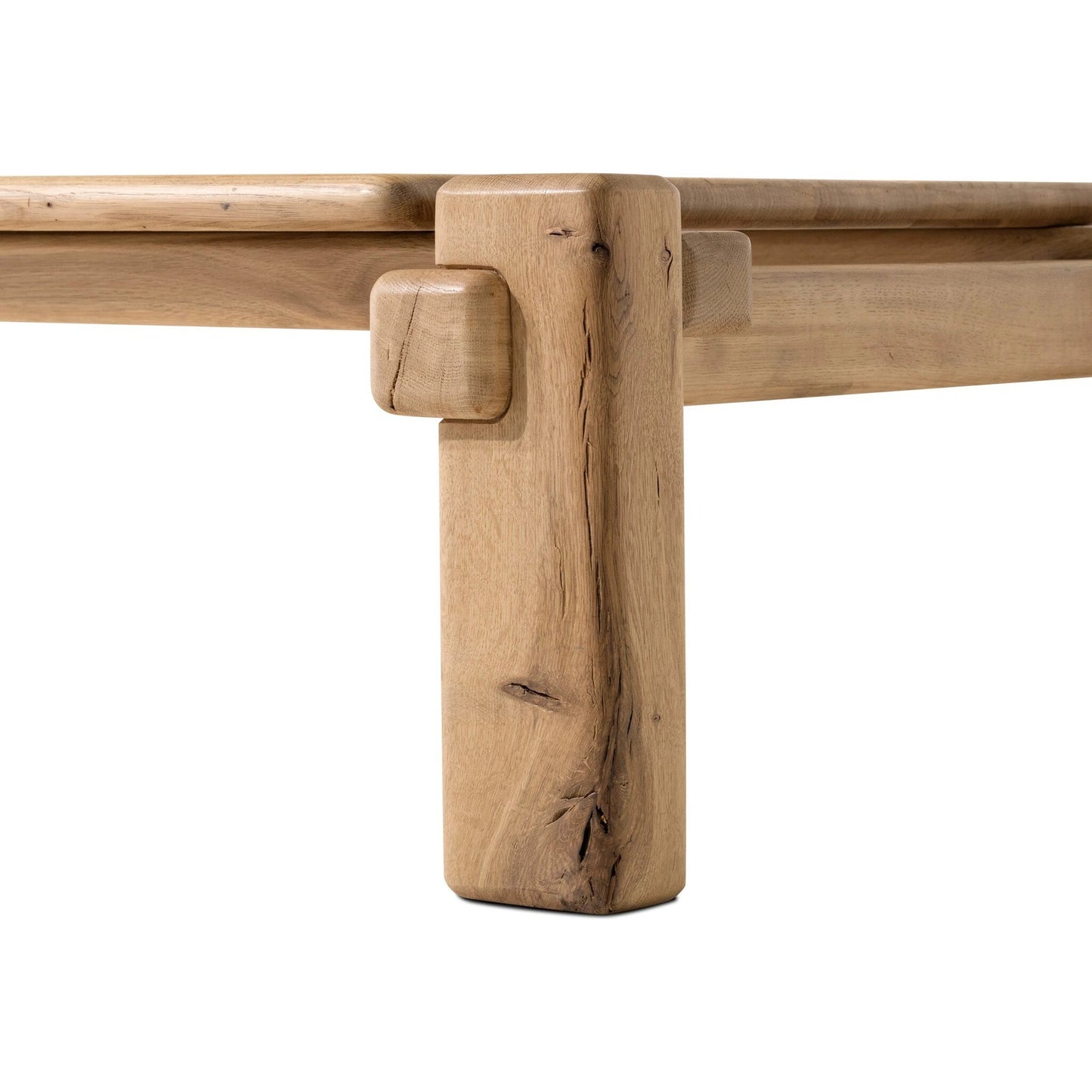 007 SI-2137485 | Closeup | Marcia Large Coffee Table by Four Hands in natural reclaimed french oak. Made from solid reclaimed oak in a modern style.