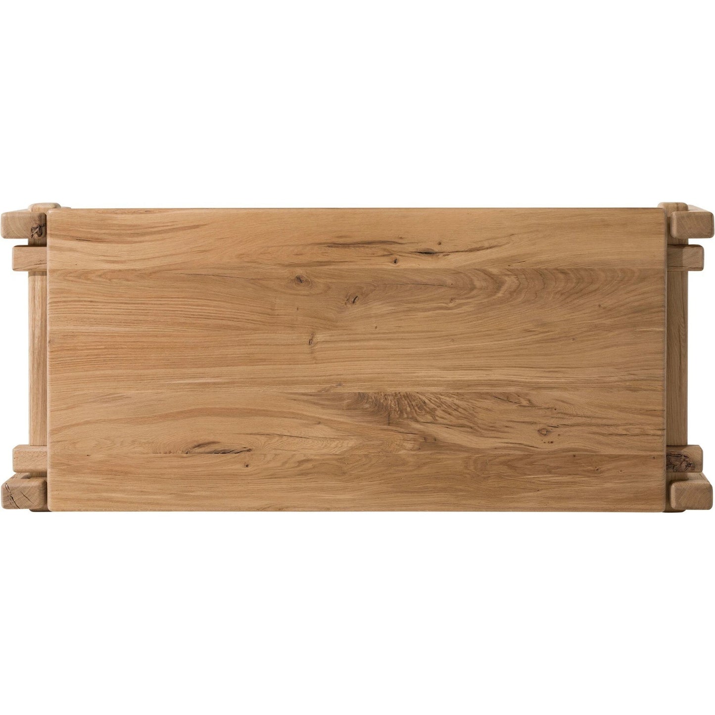 009 SI-2137485 | Closeup | Marcia Large Coffee Table by Four Hands in natural reclaimed french oak. Made from solid reclaimed oak in a modern style.