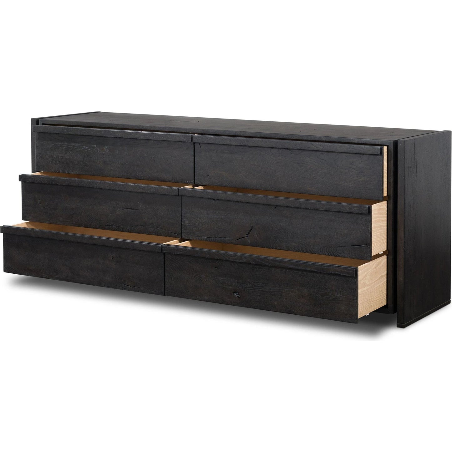 006 SI-2137157 | Closeup | Alora Dresser by Four Hands in dark espresso. Made from solid reclaimed oak, brass in a modern style.