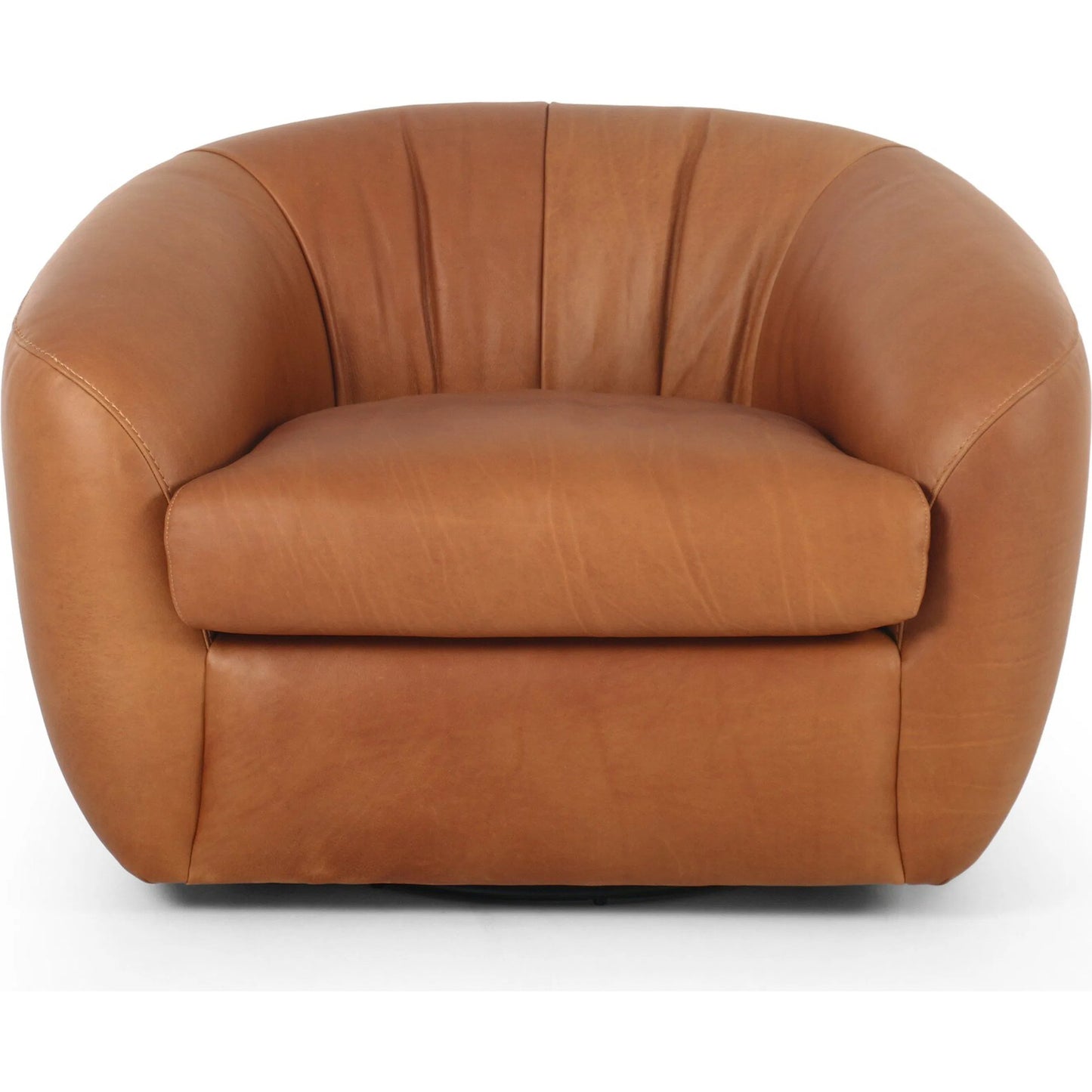 002 SI-2449410 | Additional Silo | Saldana Swivel Chair by Four Hands in lorento cognac. Made from top grain leather in a unique style.