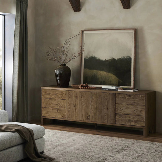 Noeline Media Console by Four Hands. Made from unique in a transitional style.