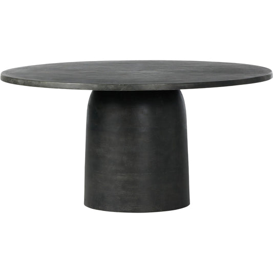 001 SI-2519087 | Primary Silo | Basil Outdoor Round Dining Table by Four Hands in aged grey. Made from aluminum in a transitional style.