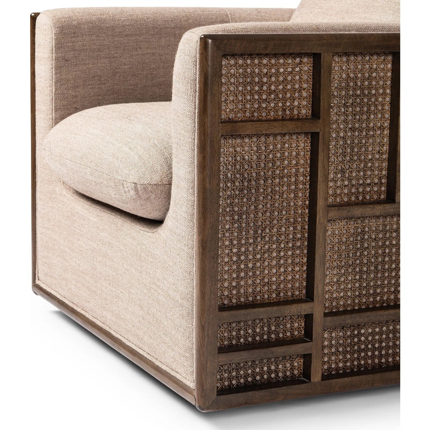 012 SI-2257139 | Closeup | June Swivel Chair by Four Hands. Made from unique in a transitional style.