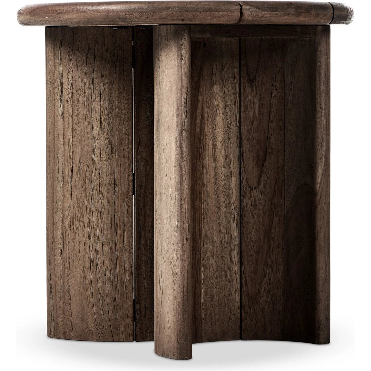 006 SI-2320211 | Closeup | Paden Outdoor End Table by Four Hands in stained toasted brown-fsc. Made from solid fsc®-certified teak in a unique style.