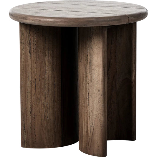 Paden Outdoor End Table by Four Hands in stained toasted brown-fsc. Made from solid fsc®-certified teak in a traditional style.