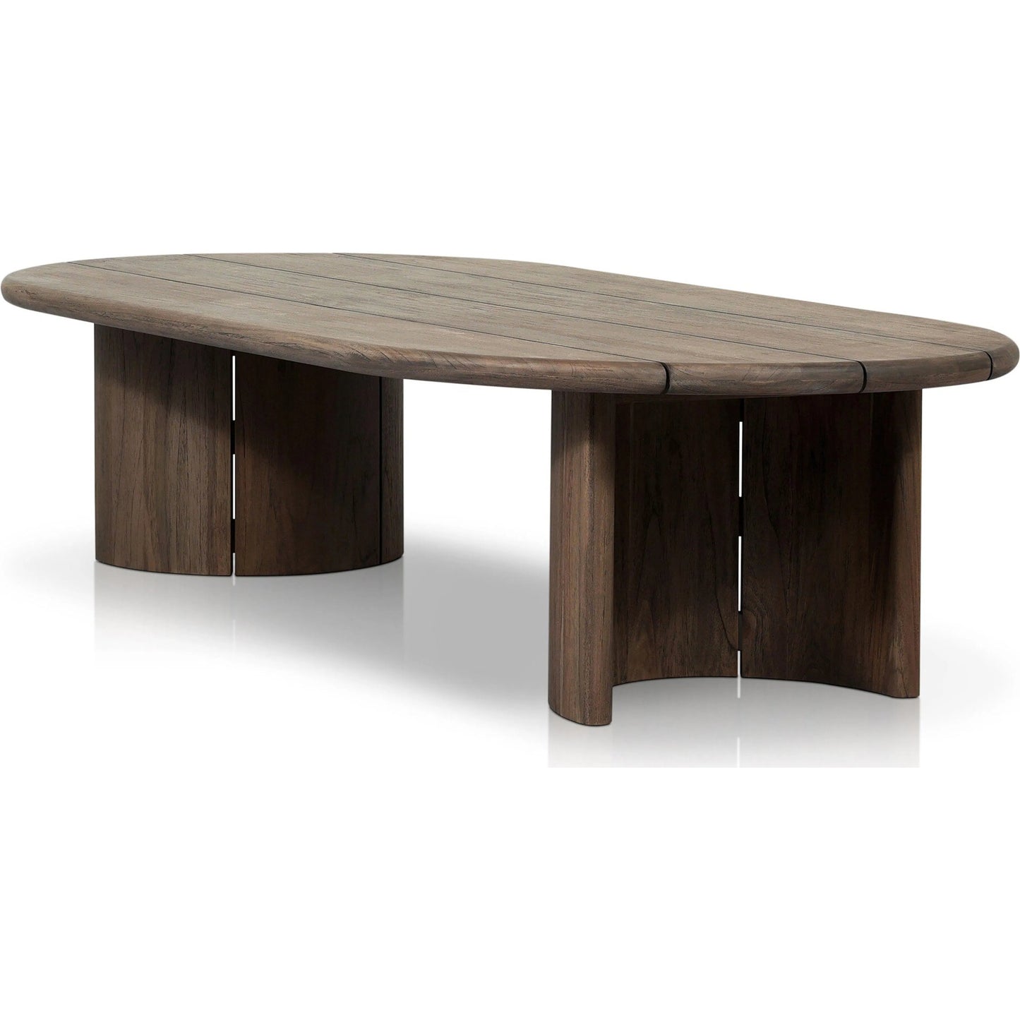 007 SI-2320210 | Closeup | Paden Outdoor Coffee Table by Four Hands in stained toasted brown-fsc. Made from solid fsc®-certified teak in a transitional style.