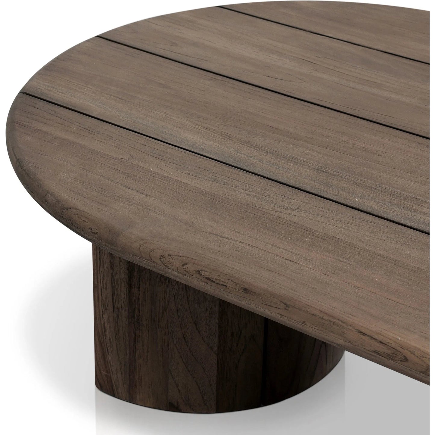 009 SI-2320210 | Closeup | Paden Outdoor Coffee Table by Four Hands in stained toasted brown-fsc. Made from solid fsc®-certified teak in a transitional style.
