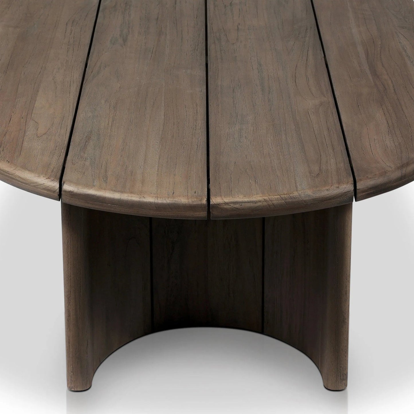 010 SI-2320210 | Closeup | Paden Outdoor Coffee Table by Four Hands in stained toasted brown-fsc. Made from solid fsc®-certified teak in a transitional style.