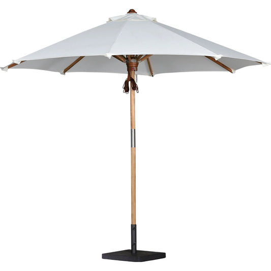 001 SI-2158055 | Primary Silo | Baska Outdoor Round Umbrella by Four Hands. Made from 100% acrylic, solid fsc®-certified teak in a modern style.