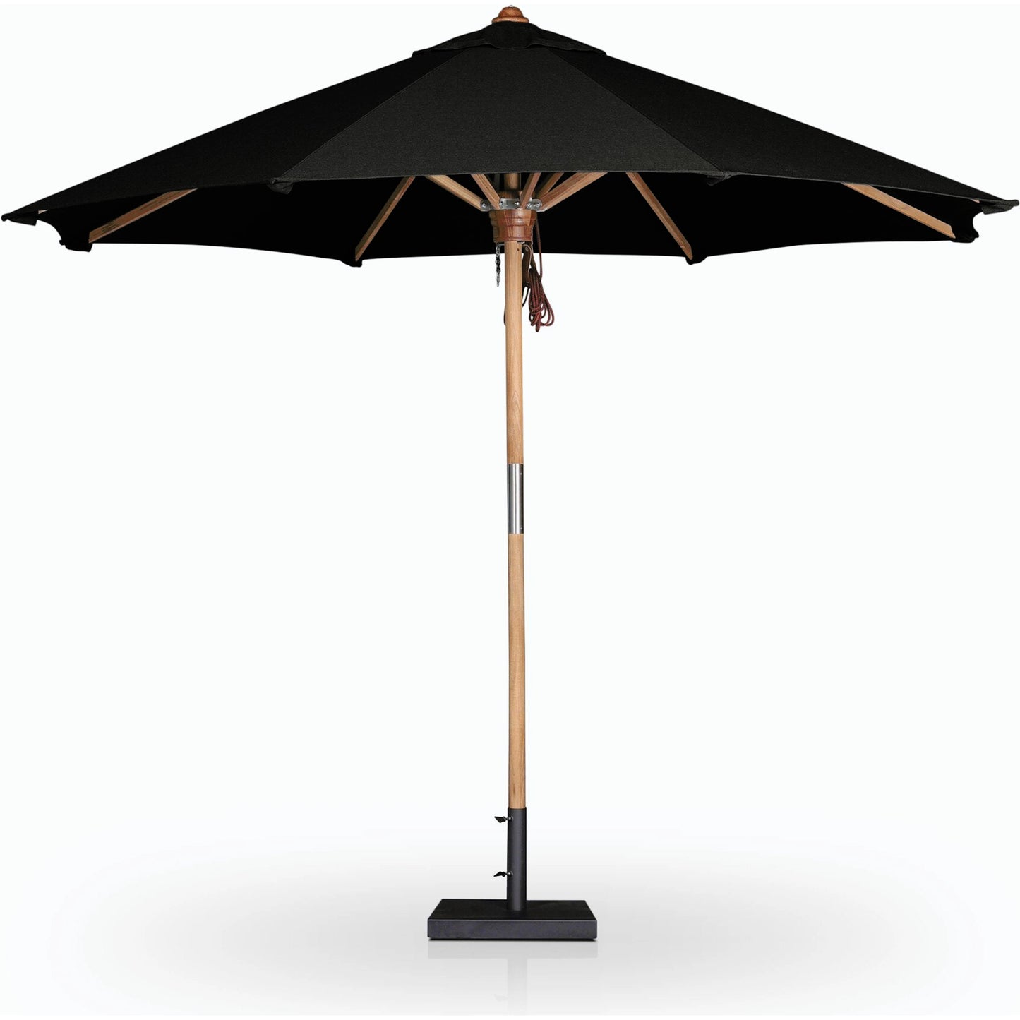 010 SI-2158057 | Additional Silo | Baska Outdoor Round Umbrella by Four Hands. Made from 100% acrylic, solid fsc®-certified teak in a modern style.