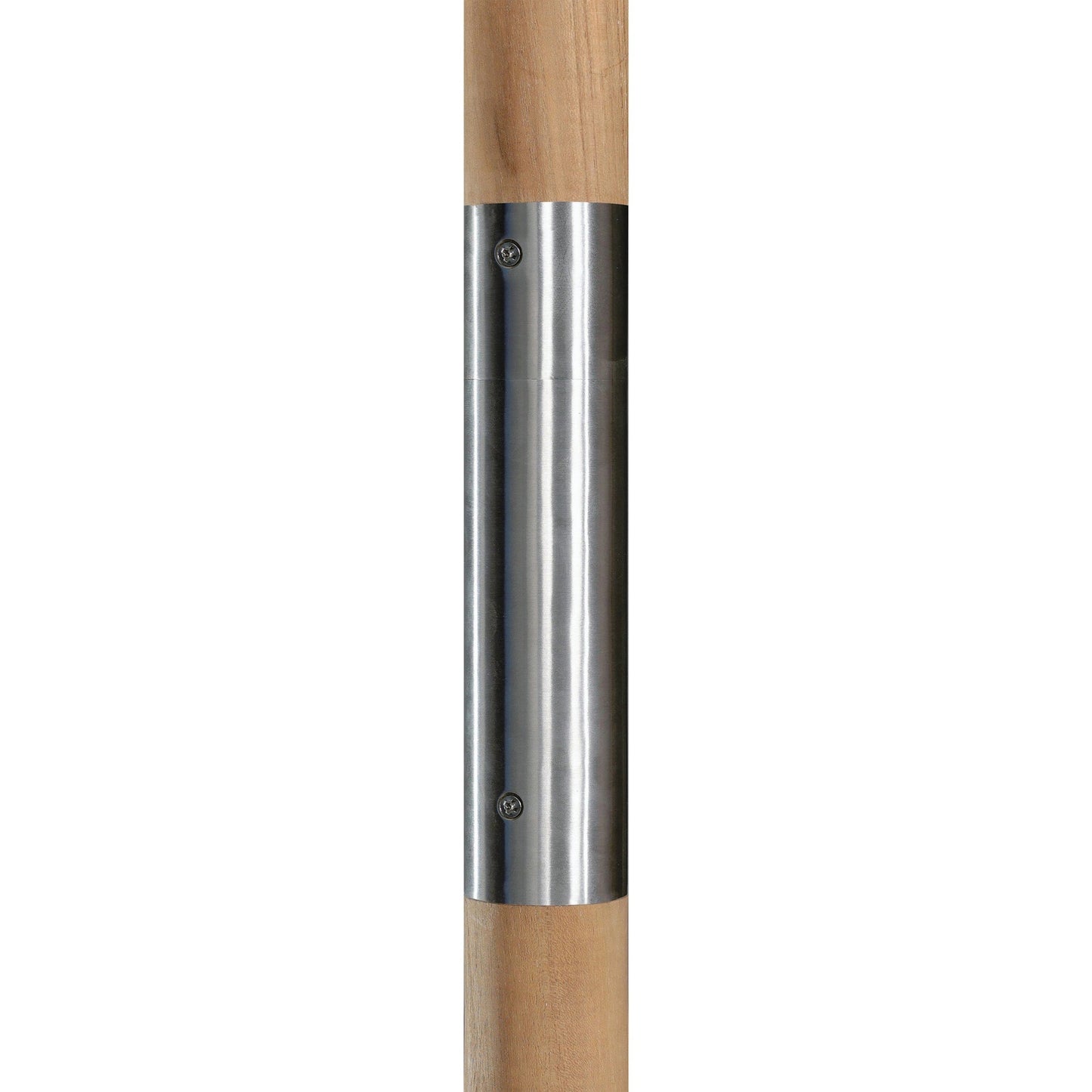 030 SI-2158057 | Closeup | Baska Outdoor Round Umbrella by Four Hands. Made from 100% acrylic, solid fsc®-certified teak in a modern style.