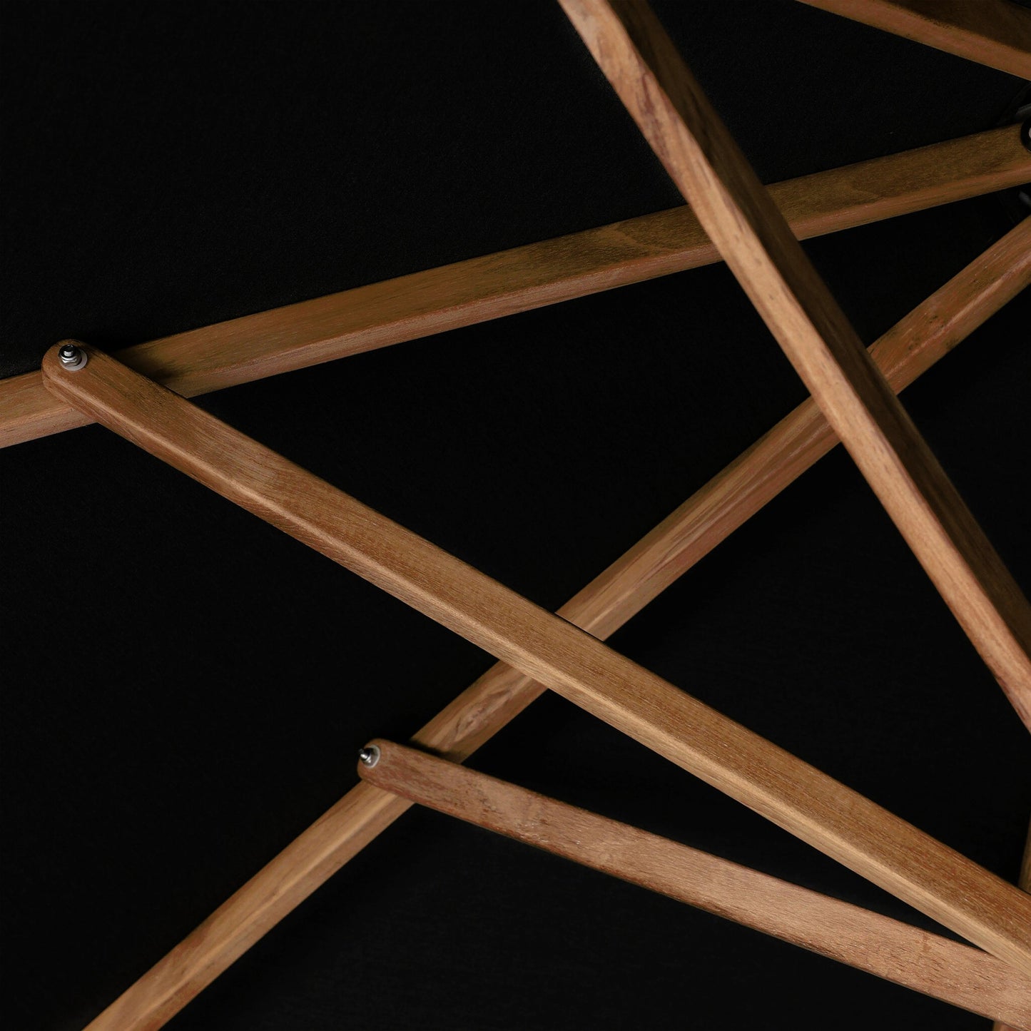 031 SI-2158057 | Closeup | Baska Outdoor Round Umbrella by Four Hands. Made from 100% acrylic, solid fsc®-certified teak in a modern style.