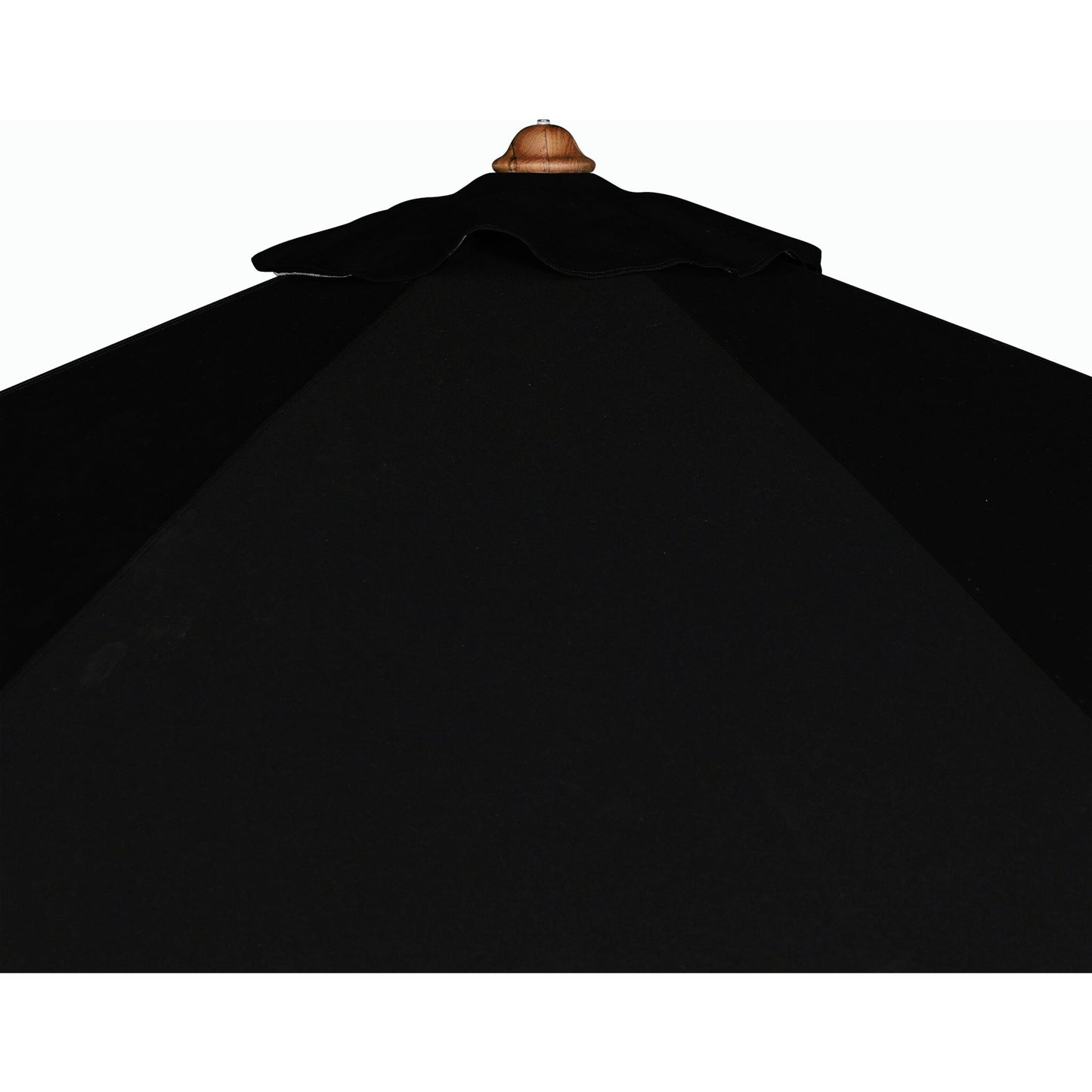 033 SI-2158057 | Closeup | Baska Outdoor Round Umbrella by Four Hands. Made from 100% acrylic, solid fsc®-certified teak in a modern style.