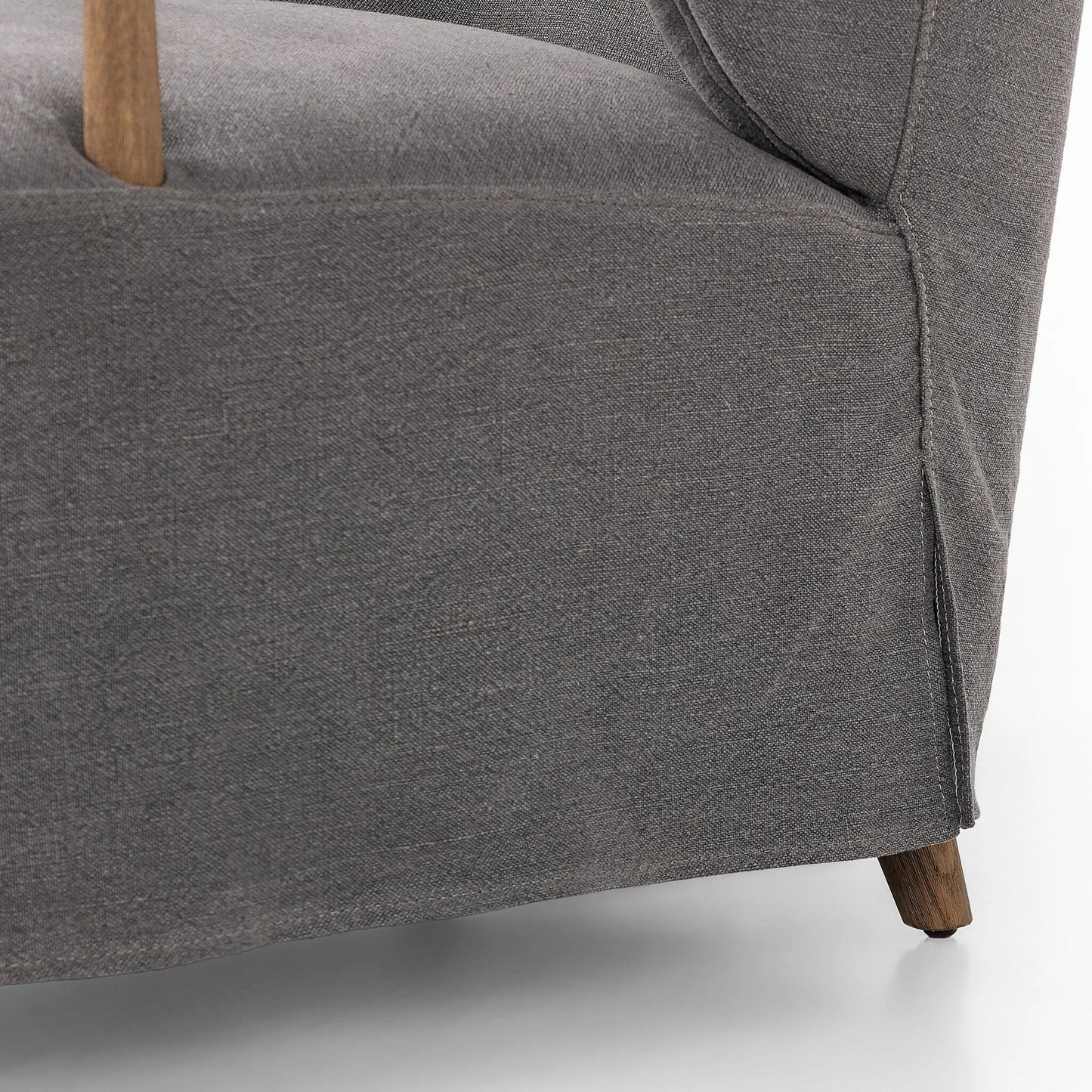029 SI-2449368 | Closeup | Brently Chair by Four Hands. Made from 100% flax/linen, solid oak in a unique style.