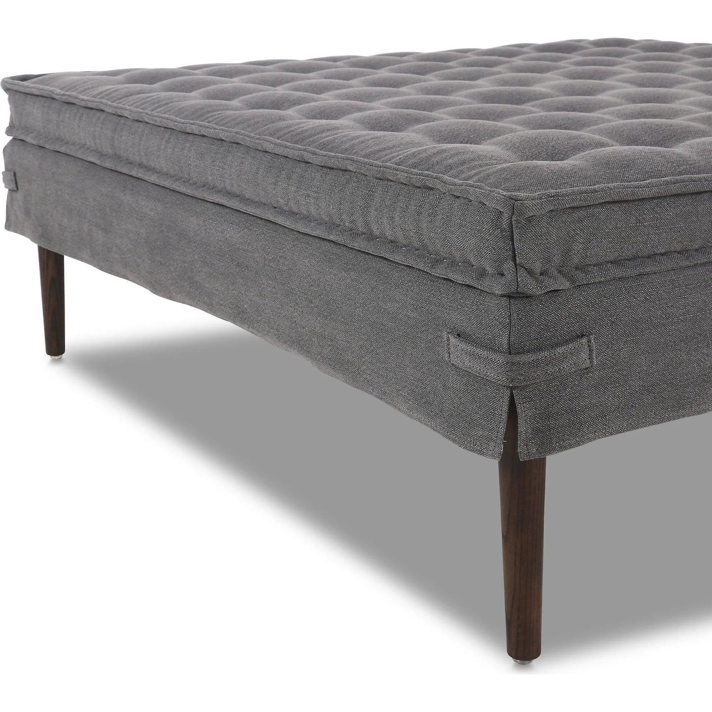 010 SI-2449388 | Closeup | Cole Large Ottoman by Four Hands. Made from 100% flax/linen, solid ash in a unique style.