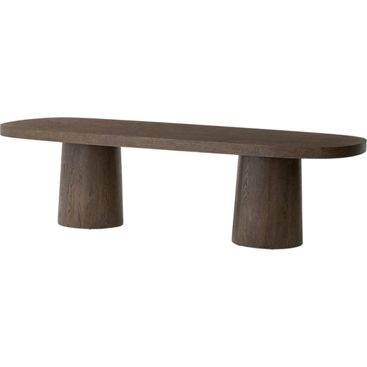 001 SI-2519331 | Primary Silo | Valen Dining Table by Four Hands in rustic brown oak veneer. Made from oak veneer in a traditional style.
