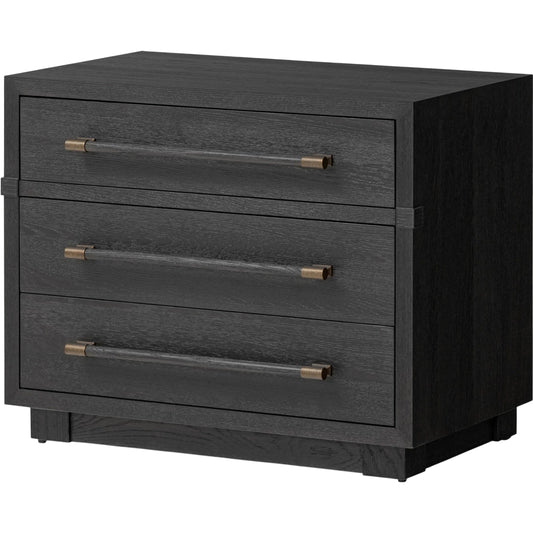 001 SI-2519064 | Primary Silo | Adolfo Nightstand by Four Hands in modern black ash, modern black ash solid. Made from ash veneer, solid ash in a transitional style.