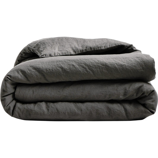 007 SI-2158437 | Primary Silo | Sable Duvet Cover by Four Hands in sable dark grey. Made from 100% flax/linen in a modern style.