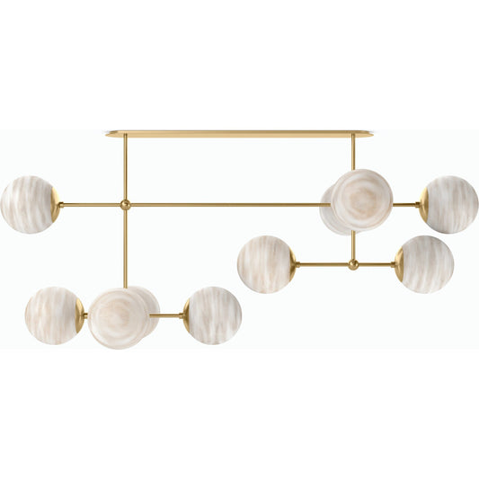 Armstrong Linear Chandelier by Four Hands. Made from brass, thermoplastic, glass in a modern style.