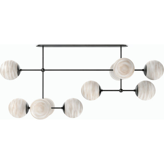 Armstrong Linear Chandelier by Four Hands. Made from brass, thermoplastic, glass in a modern style.