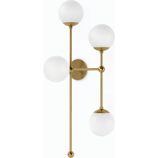 001 SI-2158039 | Primary Silo | Armstrong 4 R Sconce by Four Hands. Made from brass, thermoplastic, glass in a modern style.