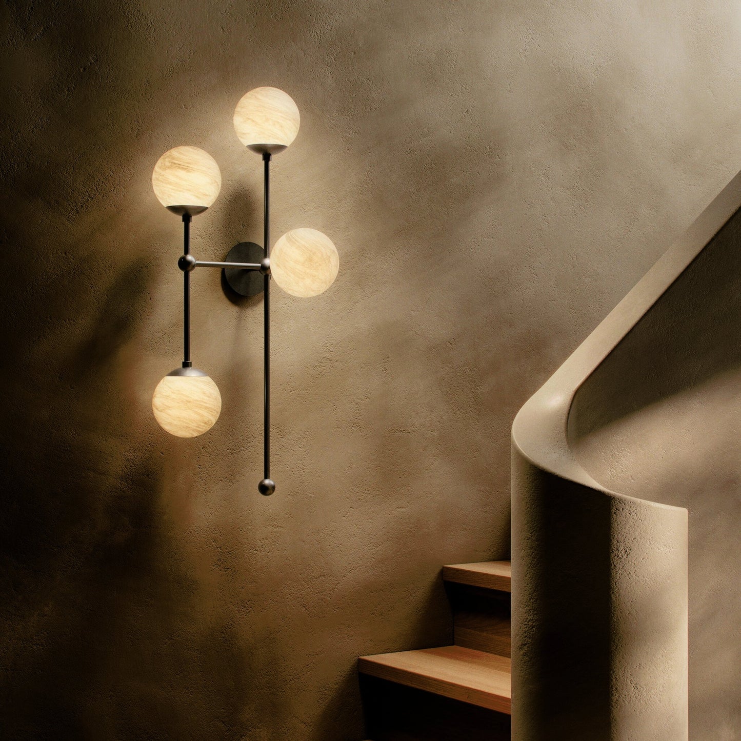 023 SI-2158038 | Lifestyle | Armstrong 4 L Sconce by Four Hands. Made from brass, thermoplastic, glass in a modern style.