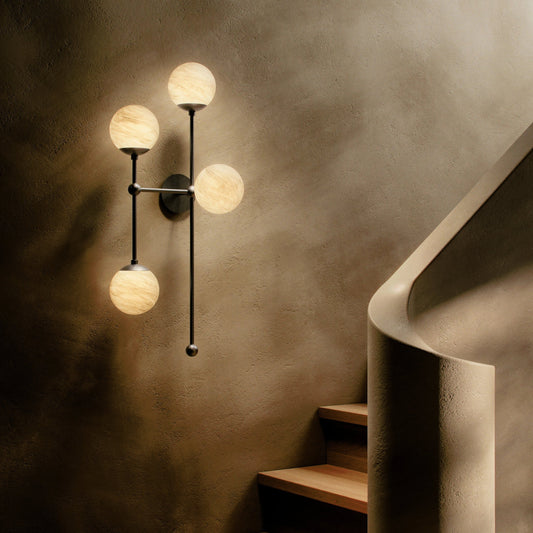 Armstrong 4 L Sconce by Four Hands. Made from brass, thermoplastic, glass in a modern style.
