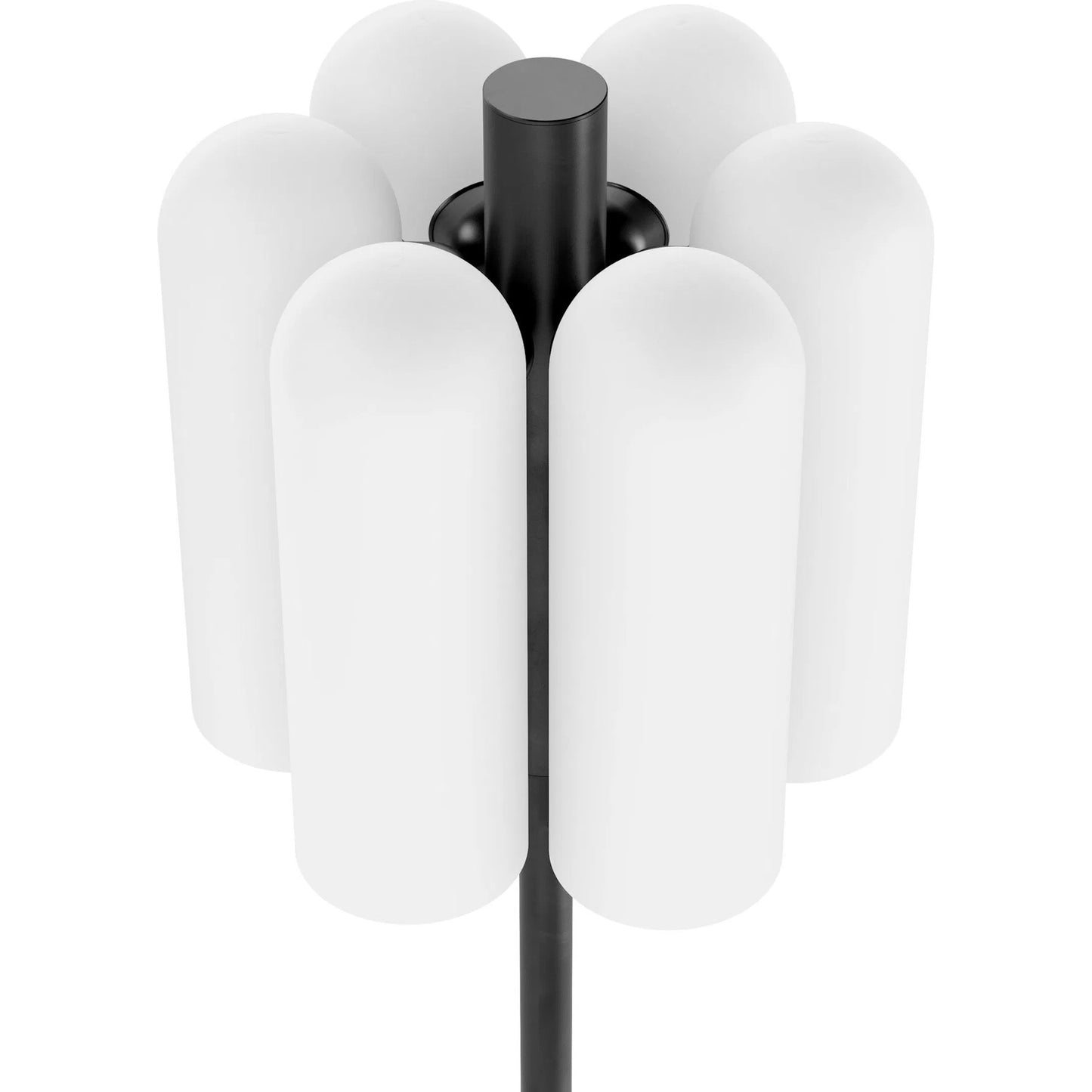 008 SI-2158346 | Closeup | Odyssey 6 Floor Lamp by Four Hands. Made from brass, glass in a modern style.