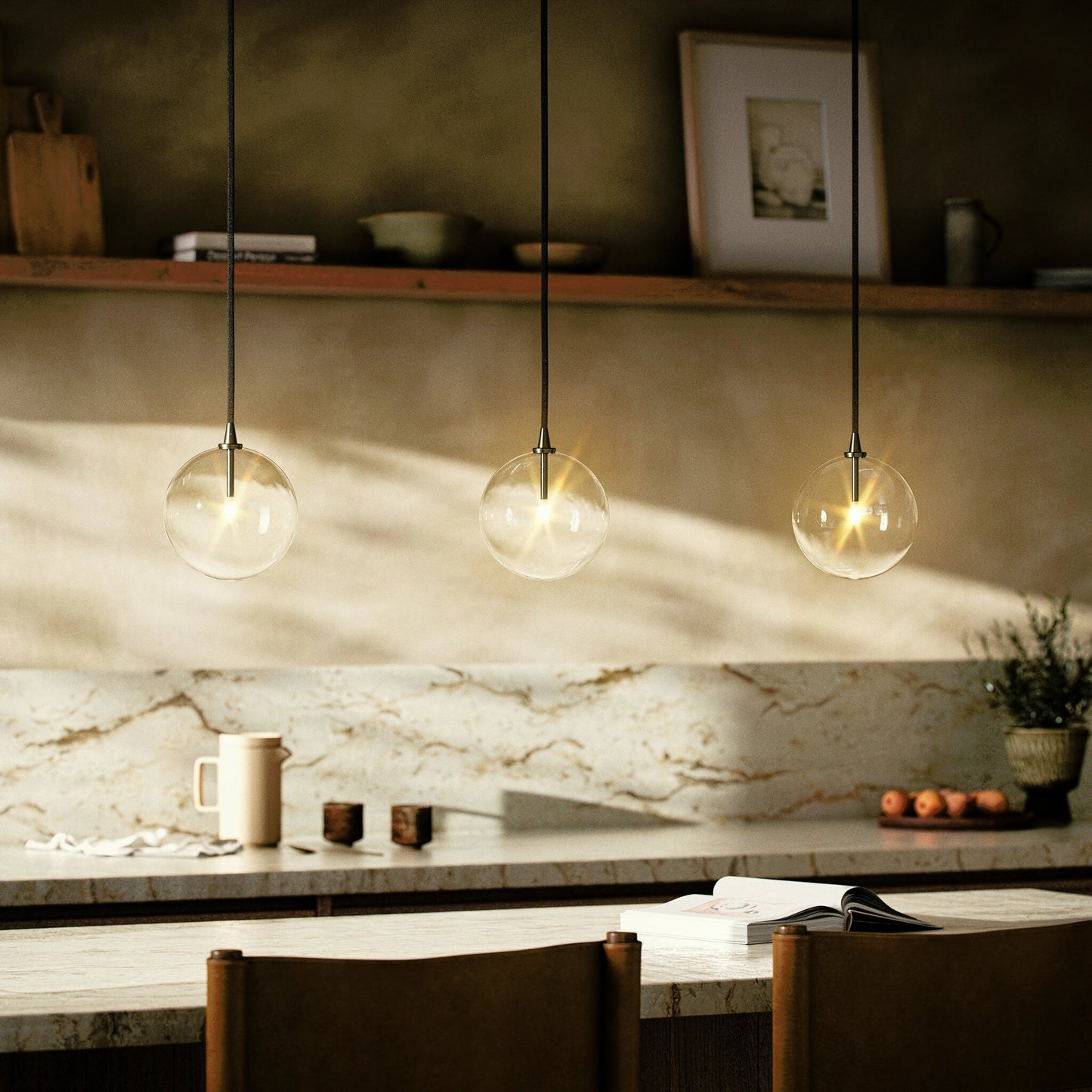 020 SI-2158177 | Lifestyle | Glass Globe Pendant by Four Hands. Made from glass, thermoplastic, brass in a modern style.