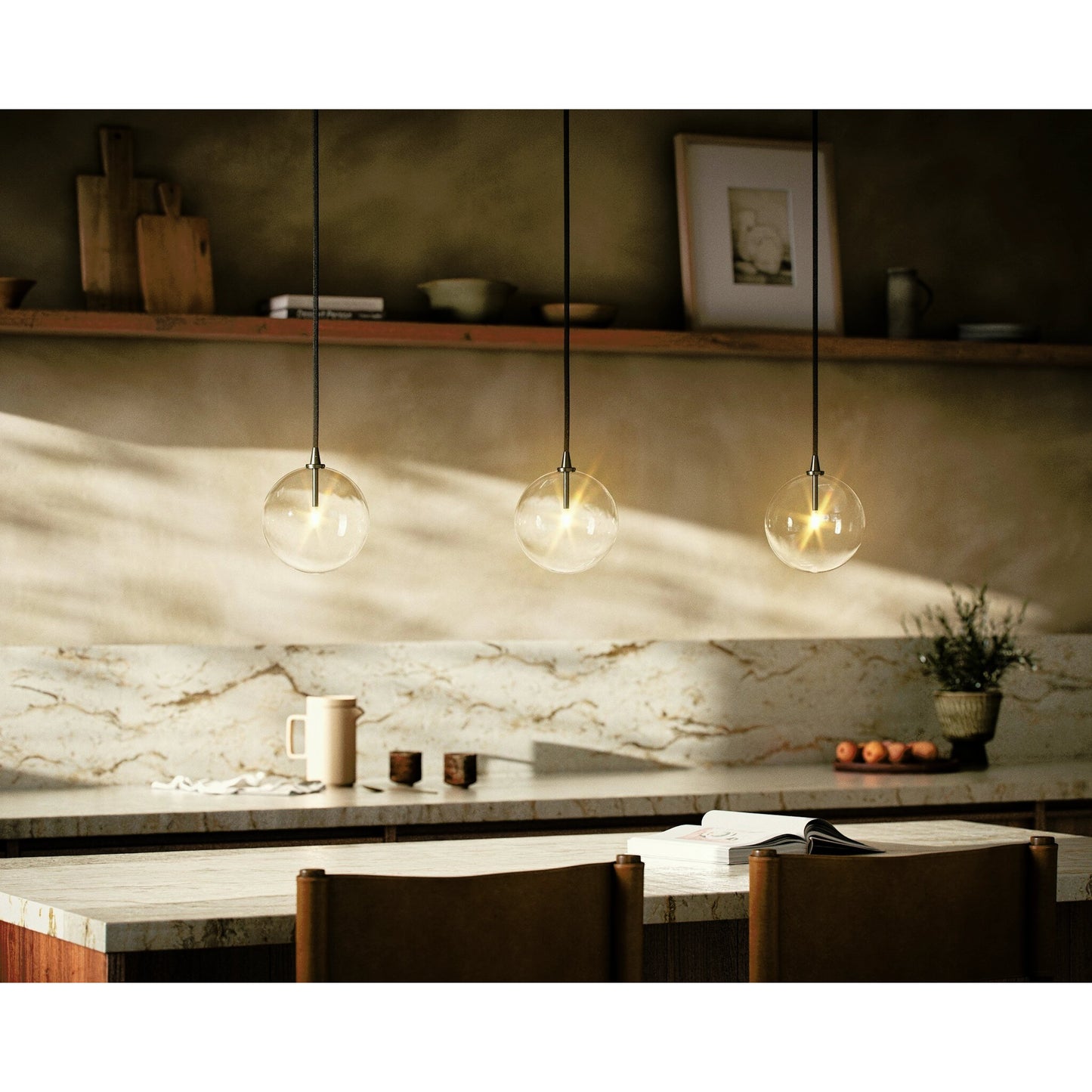 021 SI-2158177 | Lifestyle | Glass Globe Pendant by Four Hands. Made from glass, thermoplastic, brass in a modern style.