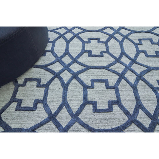 Windsor 2450 Rug by Exquisite Rugs in dark blue, gray. Made from wool, bamboo silk in a unique style.