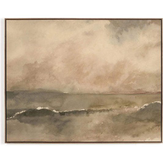 You Said I Am The Sea by Aileen Fitzgerald by Four Hands in rustic walnut floater, fredrix 558 raw canvas. Made from rustic walnut, raw canvas, gallery bracer in a modern style.