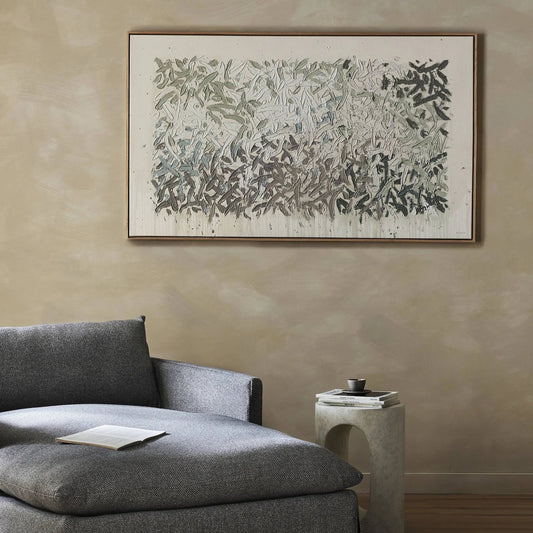 Prayers Under The Olive Tree by Tyler Guinn by Four Hands in vertical grain white oak floater, matte canvas. Made from vertical grain white oak floater, matte canvas in a modern style.