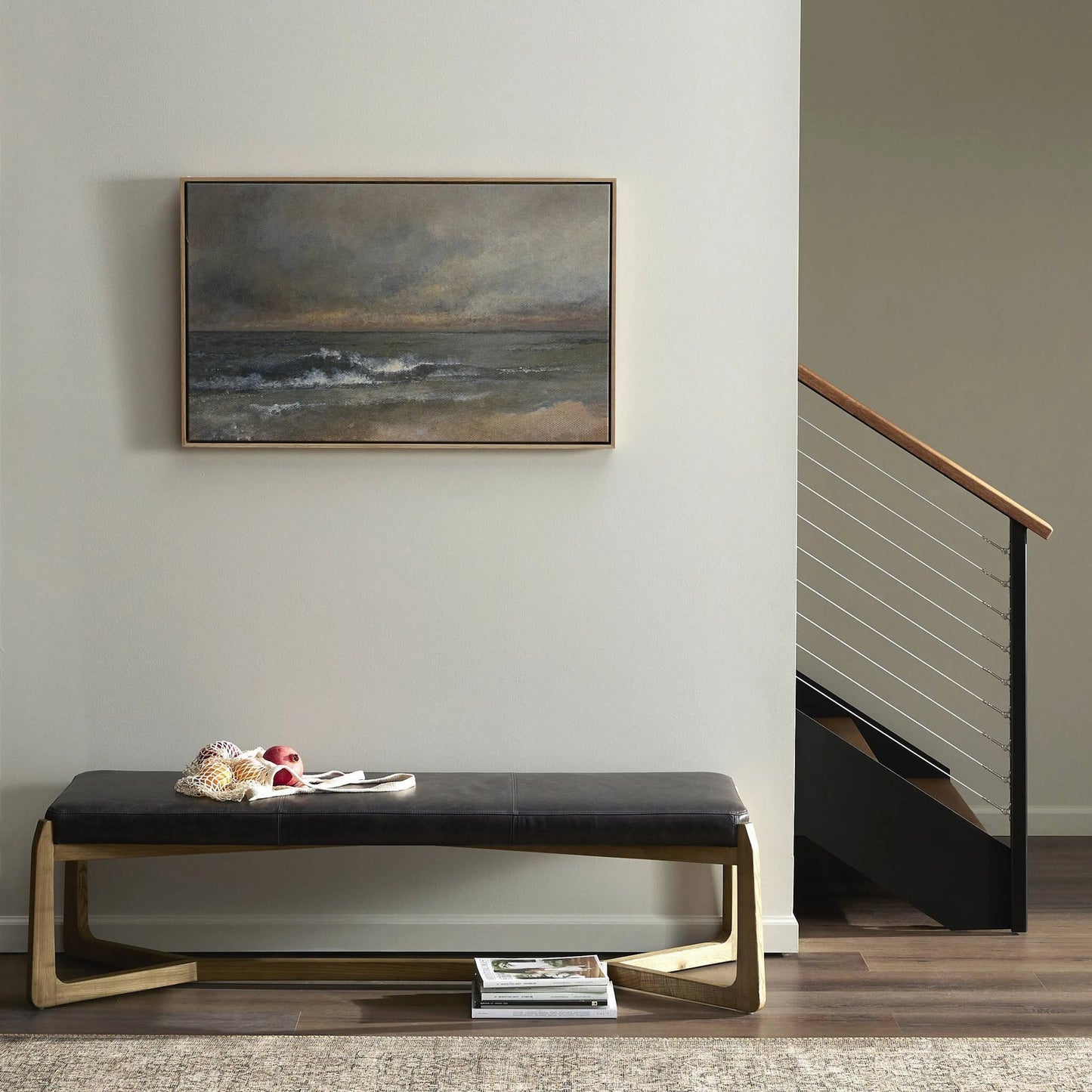 006 SI-2191609 | Lifestyle | Breakthrough by Aileen Fitzgerald by Four Hands. Made from vertical grain white oak floater, raw canvas, gallery bracer in a modern style.