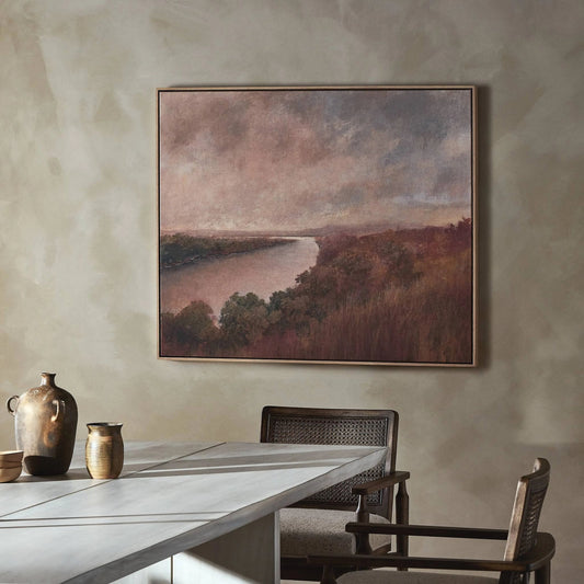 Seeing In Color by Aileen Fitzgerald by Four Hands in vertical grain white oak floater, fredrix 558 raw canvas. Made from vertical grain white oak floater, raw canvas, gallery bracer in a modern style.