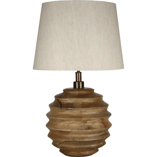000 SI-2325234 | Primary Silo | Skye Natural Lamp by LH Imports in brown, off-white and natural. Made from mango wood, cotton in a unique style.