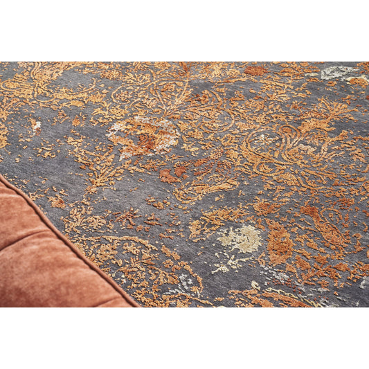Maison Rug - Gray, Orange by Exquisite Rugs in gray, orange. Made from wool, bamboo silk in a unique style.