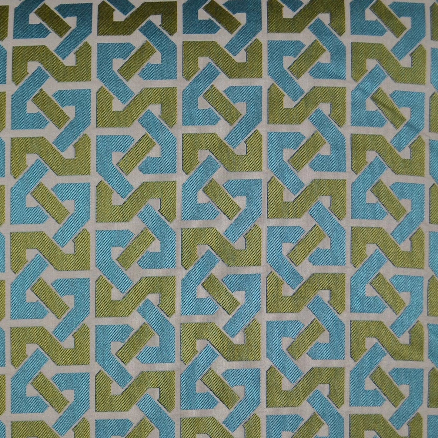 002 SI-2381044 | Closeup | Element Pillow by DV Kap Home in aqua. Made from 51% polyester, 49% rayon in a eclectic & global style.