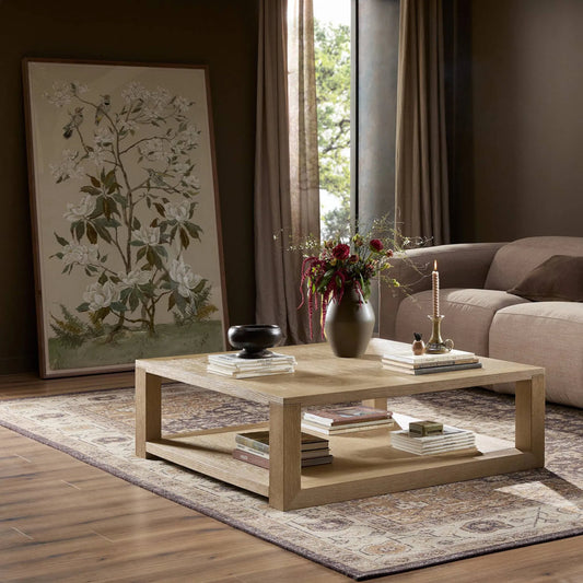 Thomas Square Coffee Table by Four Hands. Made from oak veneer in a unique style.