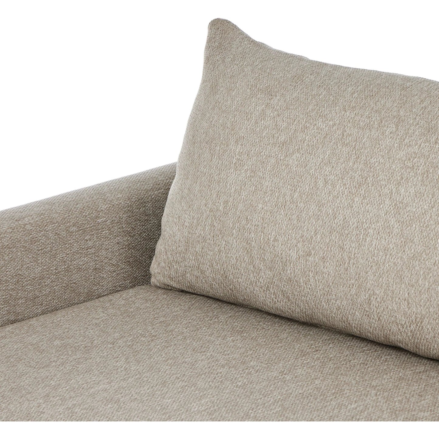 013 SI-2320015 | Closeup | Chapman Outdoor Metal Sofa-106" by Four Hands in concha fog, bronze. Made from 100% olefin, aluminum in a transitional style.