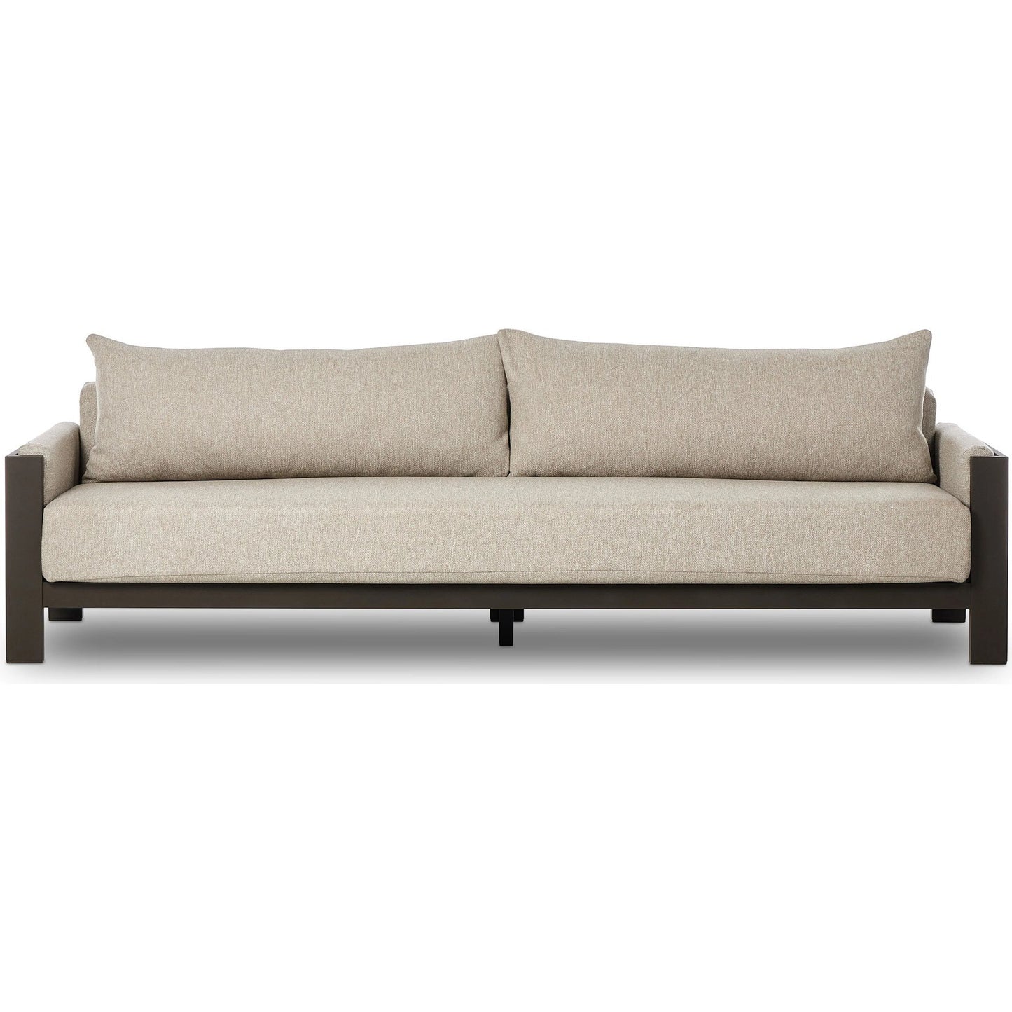 002 SI-2320015 | Additional Silo | Chapman Outdoor Metal Sofa-106" by Four Hands in concha fog, bronze. Made from 100% olefin, aluminum in a transitional style.