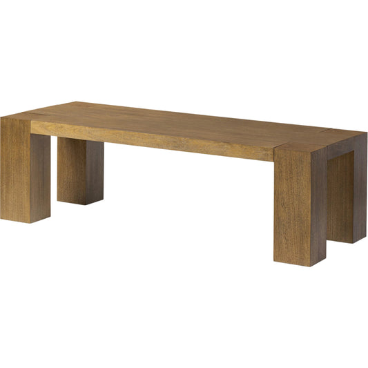 008 SI-2635299 | Primary Silo | Emeli Rectangular Coffee Table by Four Hands in tawny rubberwood veneer. Made from parawood veneer in a unique style.