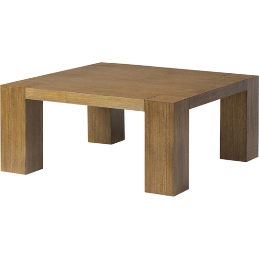 009 SI-2635300 | Primary Silo | Emeli Square Coffee Table by Four Hands in tawny rubberwood veneer. Made from parawood veneer in a unique style.
