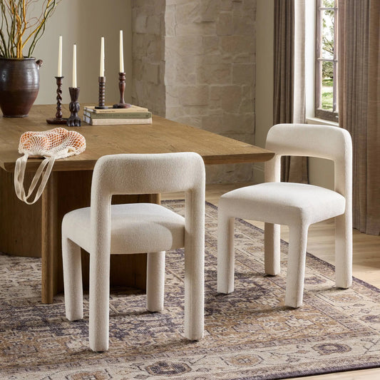 Rodin Dining Chair by Four Hands in crypton wayfarer snow. Made from 100% polyester in a transitional style.
