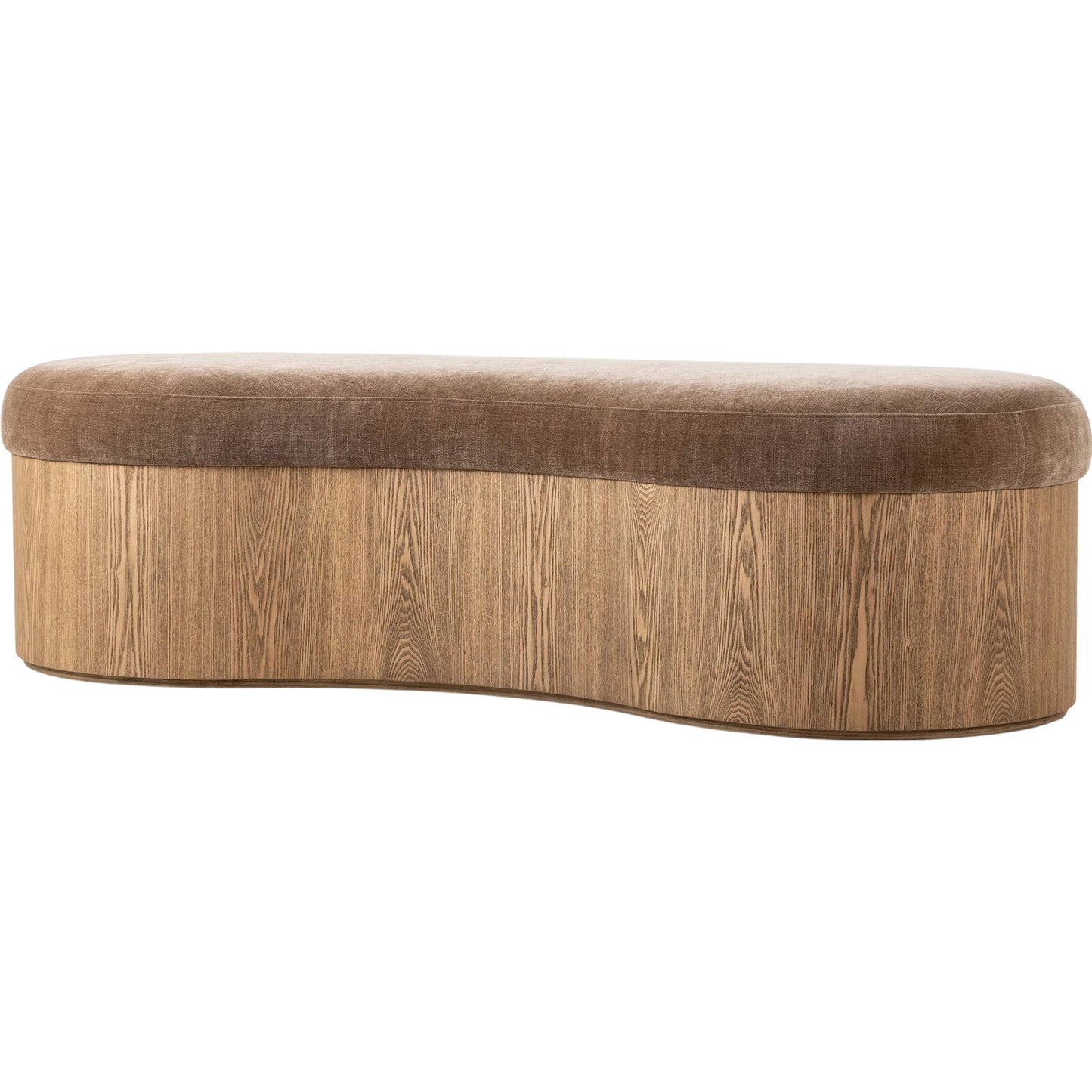 001 SI-2327546 | Primary Silo | Celeste Accent Bench by Four Hands in altair mushroom, toasted ash thick veneer. Made from 100% polyester, thick ash veneer in a unique style.
