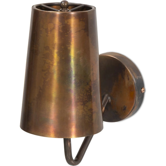 Vincennes Sconce by Four Hands in iridescent acid wash, black cord. Made from stainless steel, thermoplastic in a modern style.